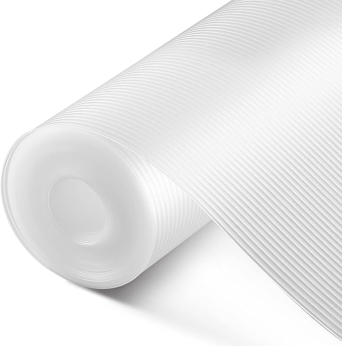 Shelf Liner, Drawer Liner, 12 Inches x 20 FT Cabinet Liner for Kitchen Cabinets Non-Adhesive Shelf Liners, Waterproof Shelf Paper with Non-Slip, Durable Liners, Clear