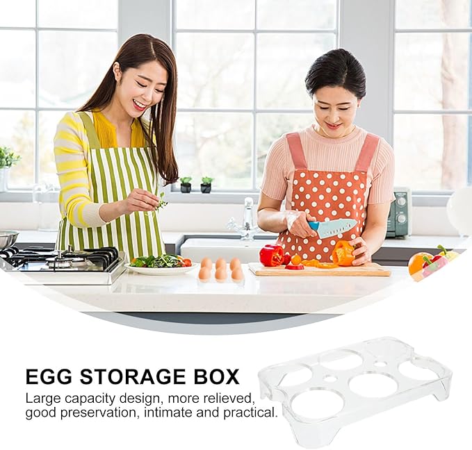 SAFIGLE Egg Container For Refrigerator: 6-slot Fridge Egg Storage Container - Storage Tray For Kitchen Pantry Refrigerator Farmhouse