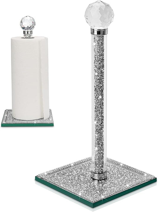 Crystal Paper Towel Holder Countertop Bling Silver Paper Towel Holder Stand