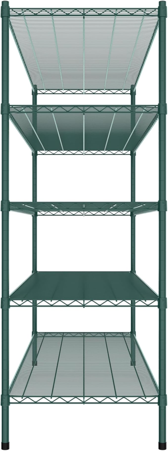 Commercial NSF Listed Green Epoxy Stationary Wire Shelving Kit 24" x 72" x 64", with 5 Shelves Perfect for Warehouse, Walk-in Refrigerator, Freezer, Grocery Store, Restaurant, Dishroom