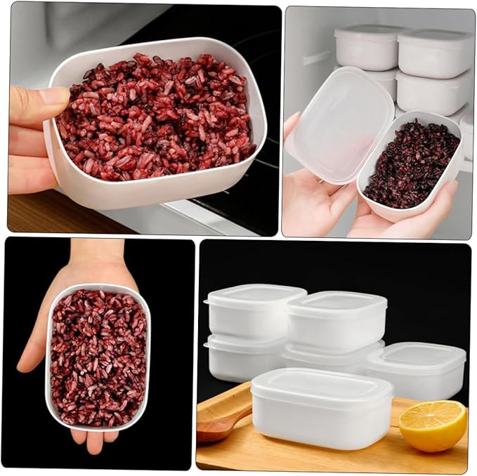 8pcs Airtight Rice Storage Containers Fridge Organizer for Coarse Cereals and Snacks Portable Food Preservation Boxes for Freezer and Kitchen Organization