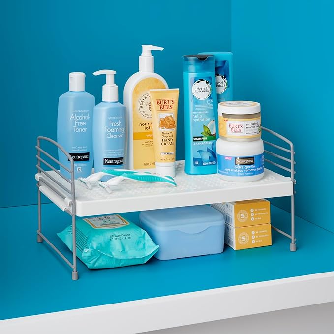YouCopia Adjustable-Height UpSpace Shelf, Shelf Riser for Vertical Kitchen Cabinet and Pantry Organization, 9.0” D x 16.0” W x 7.7” H