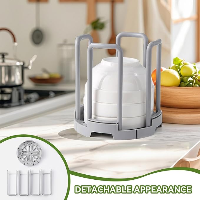 Collapsible Dish Drying Rack, 2PCS Plate Organizer for Cabinet Space Saver Bowl Organizer Small Plate Stand for Display, Kitchen Drawer, Countertop, Cabinet, Shelf, Cupboard