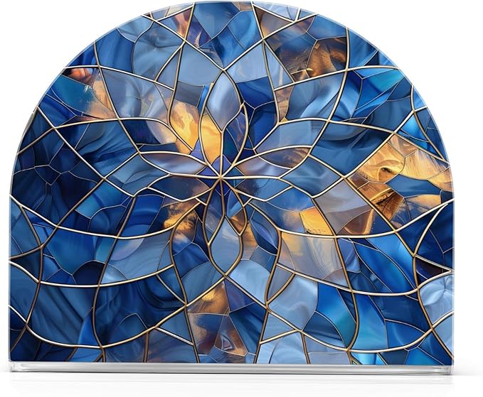 Stained Glass Blue Pattern Napkin Holder for Table Paper Napkins Holder Acrylic Tissue Dispenser Kitchen Dining Room Bathroom Party Car Decor