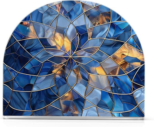 Stained Glass Blue Pattern Napkin Holder for Table Paper Napkins Holder Acrylic Tissue Dispenser Kitchen Dining Room Bathroom Party Car Decor