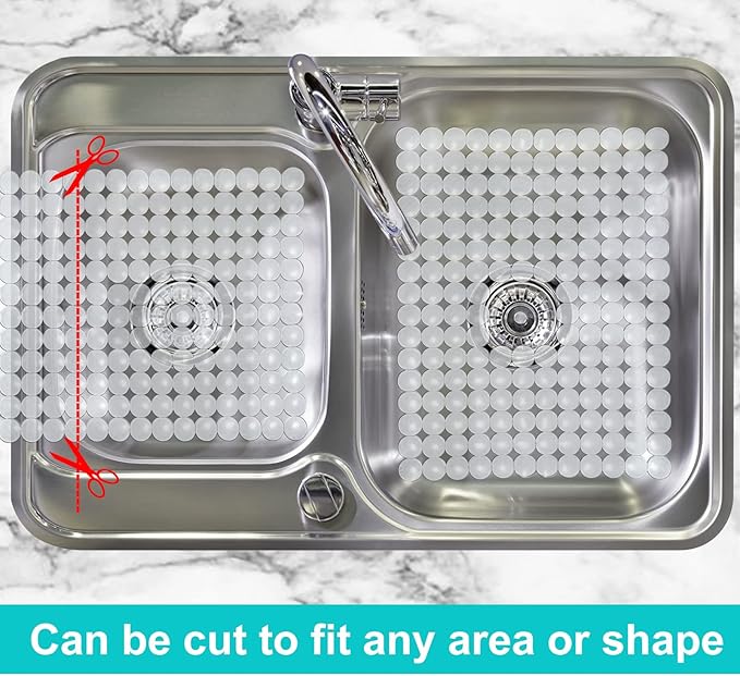 Coopay 2 Pack Kitchen Sink Mat Plastic Protect Mat PVC Eco-Friendly Kitchen Adjustable Stainless Steel/Porcelain Dish Drying Pad Protector for Bottom of Sink, 15 x 11 Inches (Clear)