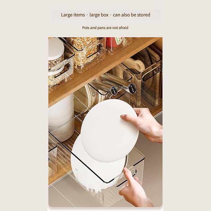 Clear View Refrigerator Organizer, Food Grade Storage Bins For Fridge & Freezer, Space Efficient Kitchen Storage Container