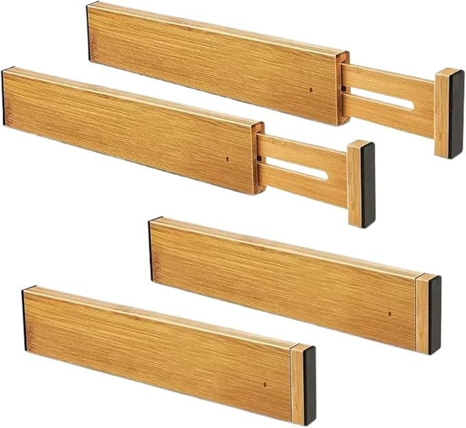 4Pcs Drawer Dividers Organizers Adjustable Expandable Spring Loaded Separators for Kitchen Bedroom Dresser(S)