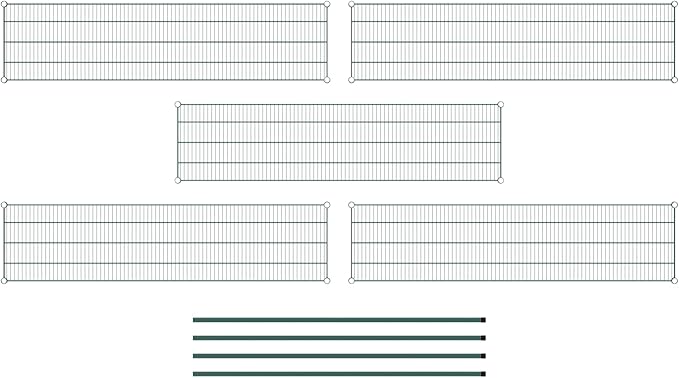 Commercial NSF Listed Green Epoxy Stationary Wire Shelving Kit 18" x 72" x 64", with 5 Shelves Perfect for Warehouse, Walk-in Refrigerator, Freezer, Grocery Store, Restaurant, Dishroom