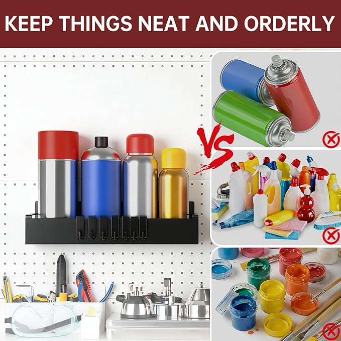 4 Pcs Magnetic Spray Can Holder, Magnet Toolbox Holder, Aerosol Spray Can Holder, Mechanic Paint Can Organizer, Tool Box Storage Rack for Garage Home Workspace