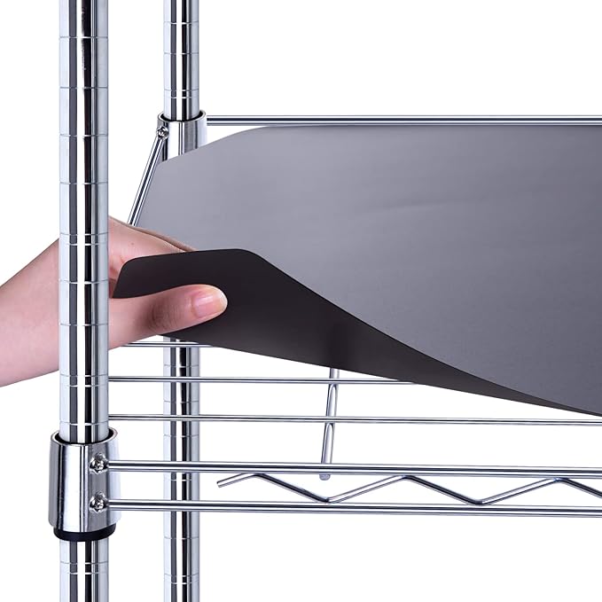 BRIAN & DANY Wire Shelf Liner 14" X 24", Heavy Duty Shelf Liners for Wire Shelving, Waterproof Protector Mats, Set of 3, Black