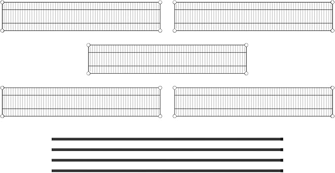 Commercial NSF Listed Black Epoxy Stationary Wire Shelving Kit 12" x 60" x 86", with 5 Shelves Perfect for Warehouse, Walk-in Refrigerator, Freezer, Grocery Store, Restaurant, Dishroom