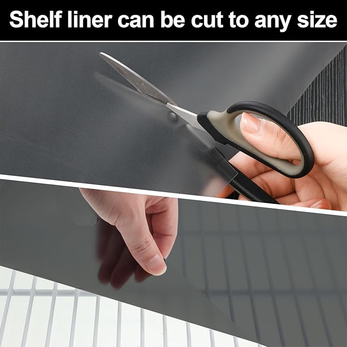 Barydat 8 Pcs Frosted Plastic Shelf Liner Waterproof Non Adhesive Shelf Mats for Wire Shelves Strength Wire Shelving Cover for Kitchen Shelving Unit Pantry Cabinet Storage (Dark Gray,12 x 48 Inch)