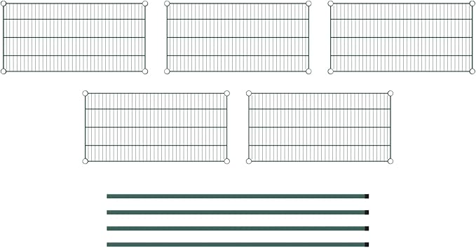 Commercial NSF Listed Green Epoxy Stationary Wire Shelving Kit 18" x 36" x 64", with 5 Shelves Perfect for Warehouse, Walk-in Refrigerator, Freezer, Grocery Store, Restaurant, Dishroom
