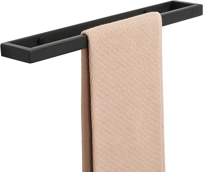Alise Bath Towel Bars,16 Inch Towel Holder Towel Racks for Bathroom and Lavatory,SUS304 Stainless Steel Hand Towel Hanger Rail Wall Mount,Matte Black