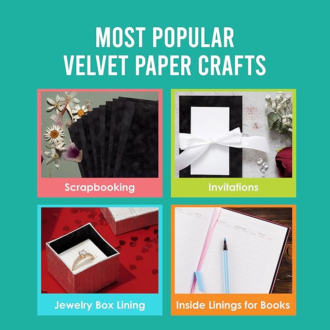 S.E.I Midnight Velvet Paper, Felt Fabric For Drawer and Jewelry Box Liner, 8.5" x 11" - 12 Sheets