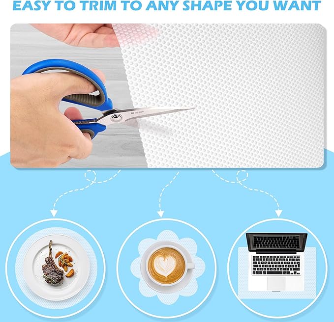 MooiFun Drawer Liners, Waterproof Shelf Liner, Anti-Slip Non-Adhesive BPA Free Kitchen Cupboard Cabinet Liner Refridge Fridge Mats Sink Protector Strong Durable for Home (Clear/19.7in x 20Ft)