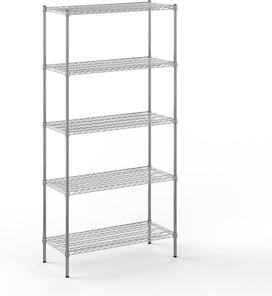18" Deep x 42" Wide x 86" Height Wire Shelving Kit | 5-Tier | NSF Commercial Storage Rack Unit