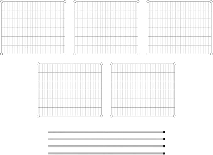 Commercial NSF Listed Chrome Stationary Wire Shelving Kit 30" x 36" x 64", with 5 Shelves Perfect for Warehouse, Walk-in Refrigerator, Freezer, Grocery Store, Restaurant, Dishroom