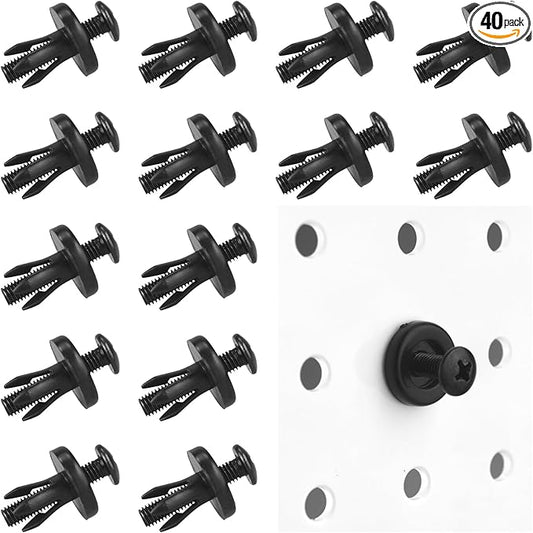 G.CORE Pegboard Peg Hooks Accessories - 40 Set Pegs with Inserts and Screw Fit 1/4 Pegboards Multi-Functional for Hanging and Mounting - Utility Tool Hanger Organizers (Large Size)