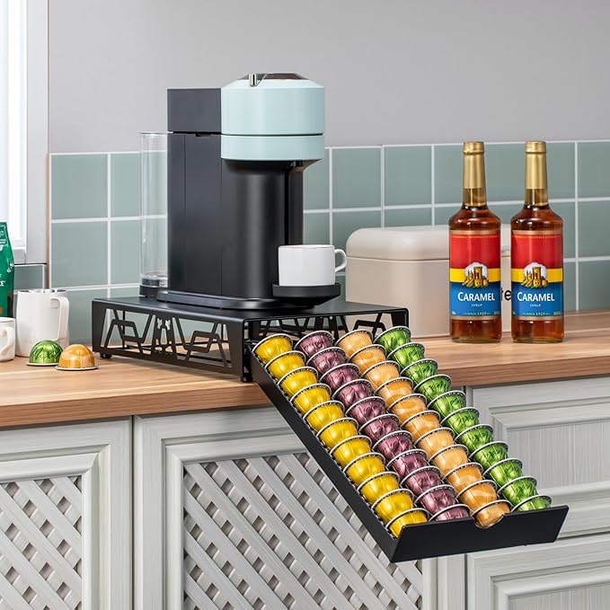 Nespresso Pod Holder Pod Drawer Cabinet Pod Storage Rack For Counter,(40 Pods)