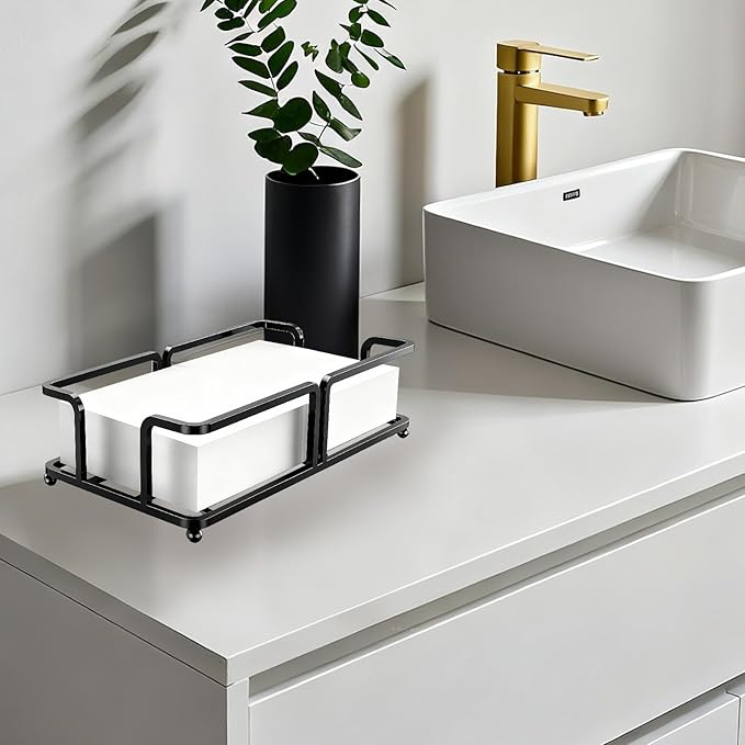Bathroom Napkin Holder Bathroom Paper Towel Holder Bathroom Guest Towel Holder Tray for Bathroom Napkin Holder Guest Towels Disposable, Bathroom, Kitchen Dinning Table.Black