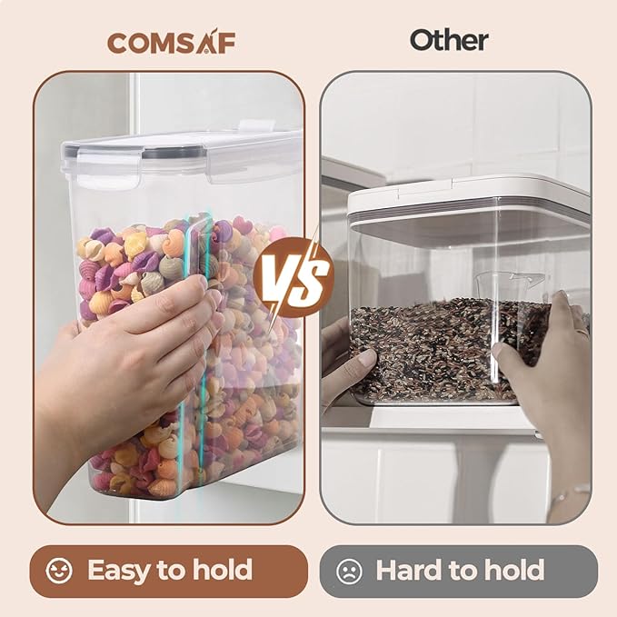 ComSaf Cereal Containers Storage Set (6L/4Lx2), Airtight Food Storage Containers for Pet Food Nuts,Cereal Dispenser for Kitchen Pantry Organization