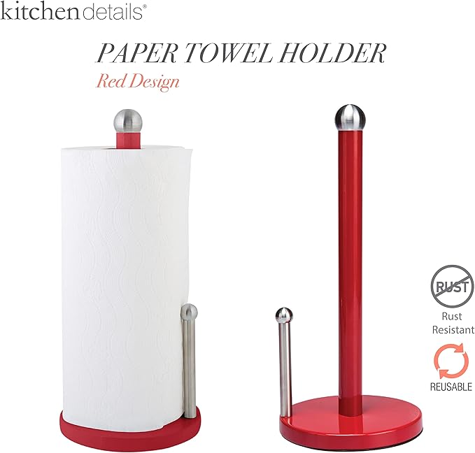 Kitchen Details Paper Towel Holder in Red
