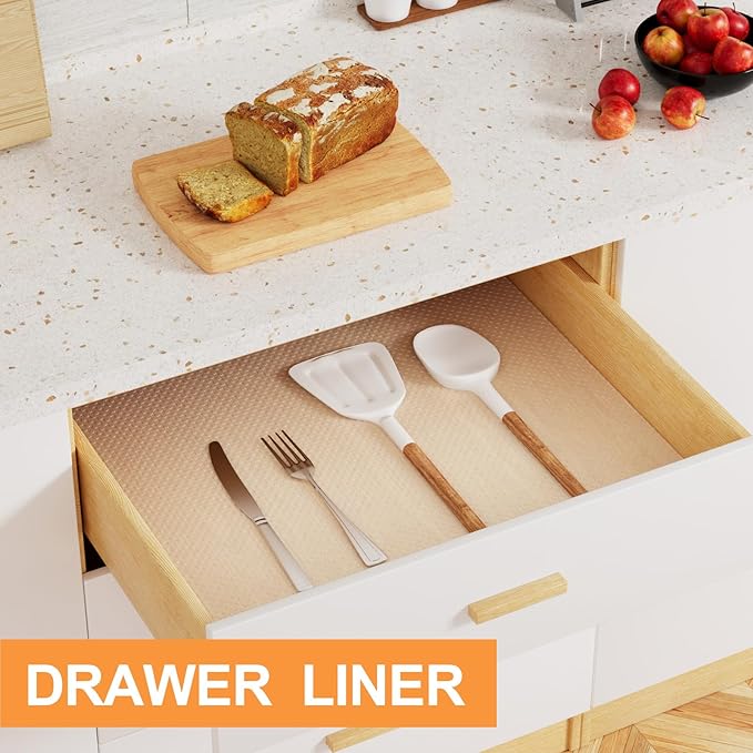 24-inch Wide Cabinet Shelf Liner: Clear Waterproof Large Under Sink Mat - 24 in x 25 FT Translucent Easy to Cut Non-Adhesive Kitchen Drawer Mat for Pantry Shelves