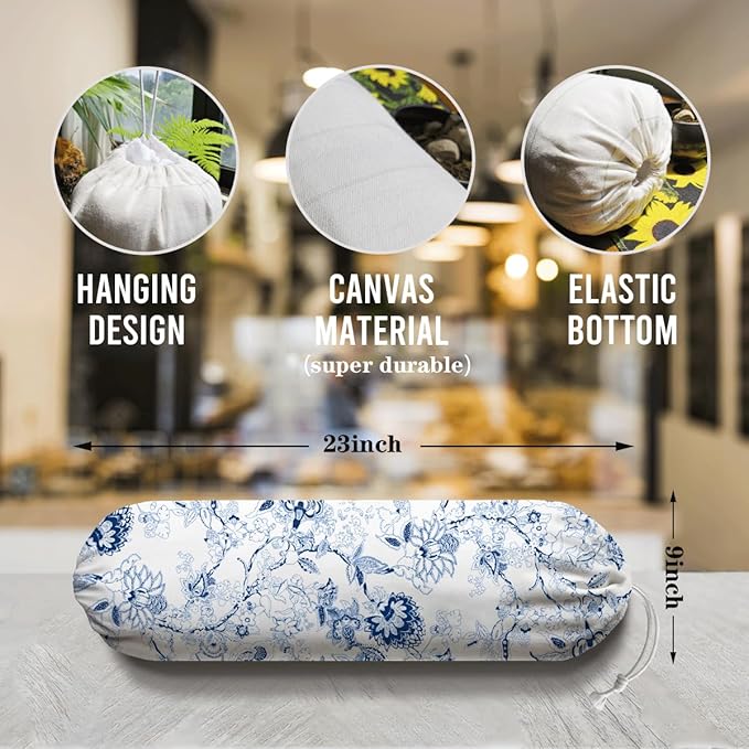 Reusable Grocery Bag Storage Holder, Shopping Trash Bags Organizer, Decorative Plastic Bags Holder for Wall Decor, Kitchen Housewarming Gifts for Women Family Friends Grandma Mom