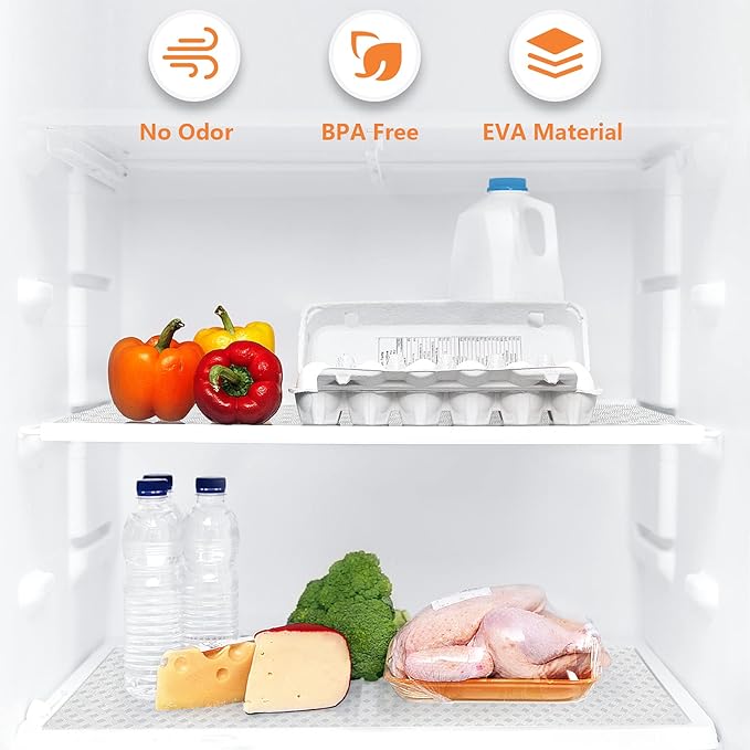 StaHom Shelf Liners for Kitchen Cabinets Refrigerator Liners Waterproof Kitchen Cupboard Liner Durable Plastic Drawer Mats EVA Material Non Adhesive Fridge Liner for Shelves - Clear 11.8 x 59 Inches