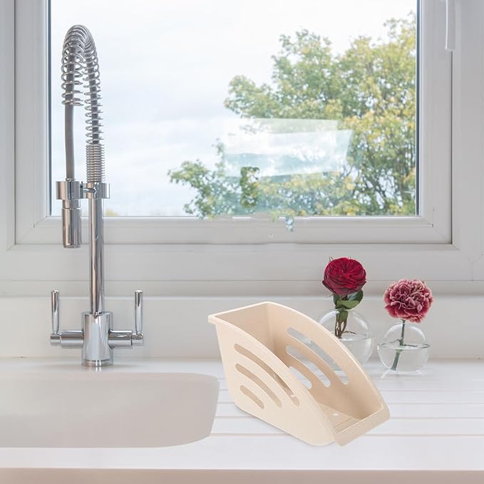 2pcs Kitchen Dish Drying Rack Countertop Plate Storage Holder with Drainage Compact Utensil Organizer Cabinet Dinner Plates Holder Space-Saving Beige