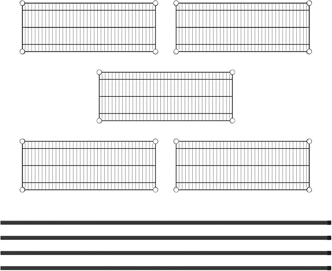 Commercial NSF Listed Black Epoxy Stationary Wire Shelving Kit 14" x 36" x 86", with 5 Shelves Perfect for Warehouse, Walk-in Refrigerator, Freezer, Grocery Store, Restaurant, Dishroom