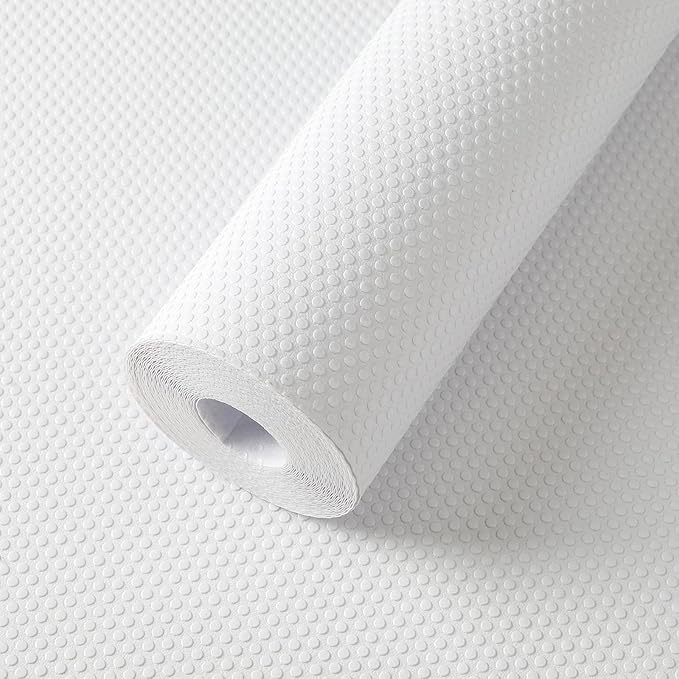 FLPMIX Shelf Liner for Kitchen Cabinets 16 inch Wide - Waterproof Cabinet Liner, Non-Adhesive, Easy to Cut Drawer Mat for Pantry Shelves, 16" X300 Inch White