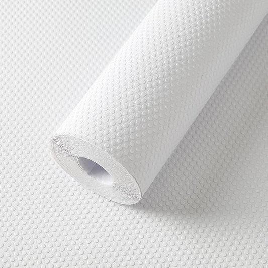 Shelf Liner for Kitchen Cabinets 16-inch: Waterproof Bathroom Drawer Mat 16" x 120 Inch White - Non-Adhesive Easy to Cut Eva Pantry Cupboard Liners for Shelves Dresser