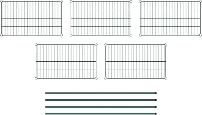 Commercial NSF Listed Green Epoxy Stationary Wire Shelving Kit 21" x 36" x 64", with 5 Shelves Perfect for Warehouse, Walk-in Refrigerator, Freezer, Grocery Store, Restaurant, Dishroom