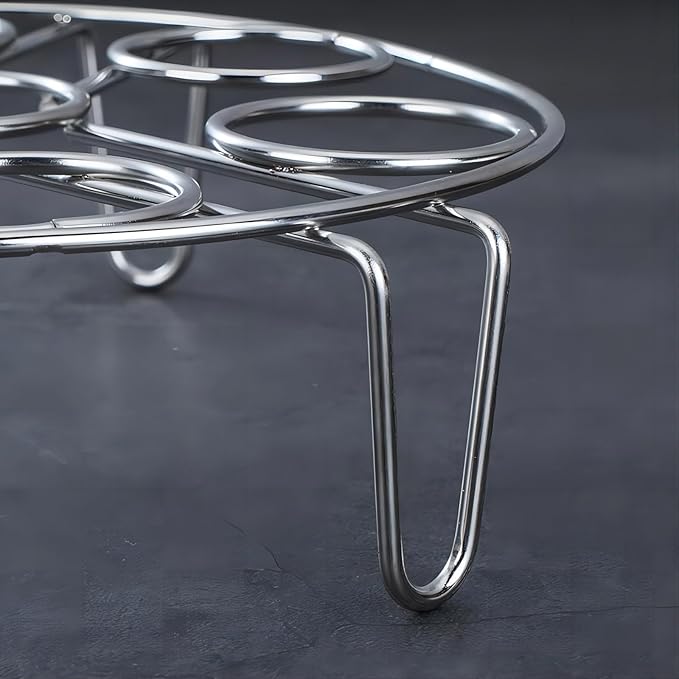 GREATLINK Stainless Steel Egg Rack & Steamer Basket for Pressure Cookers - 7 Egg Cooking Rack Trivet Organizer, Multi-Use Kitchen Tool for Eggs, Veggies, Utensils