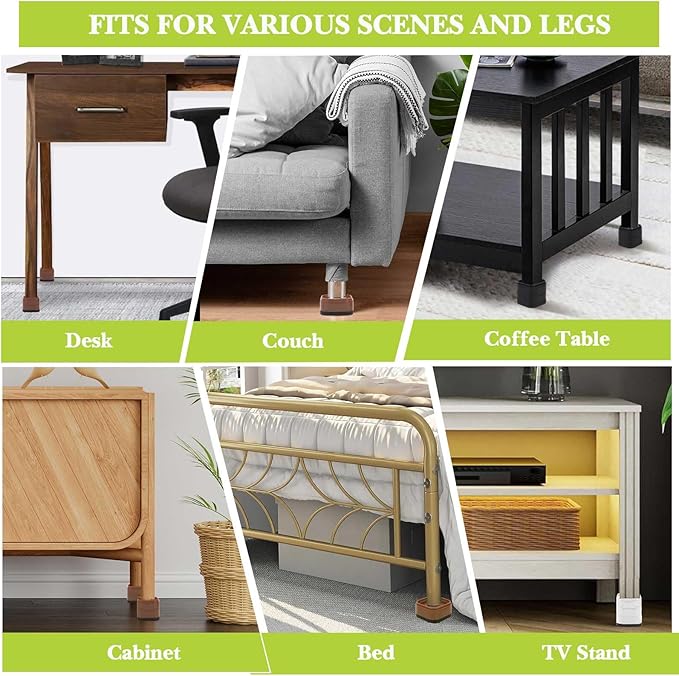 32 Pack Furniture Risers 1 Inch, Adjustable Bed Risers Heavy Duty for Table Desk Couch Chair Sofa Cabinet Bed Legs Dorm, Square Stackable Bed Raisers Blocks Lift Height 1", 2" or 3", White