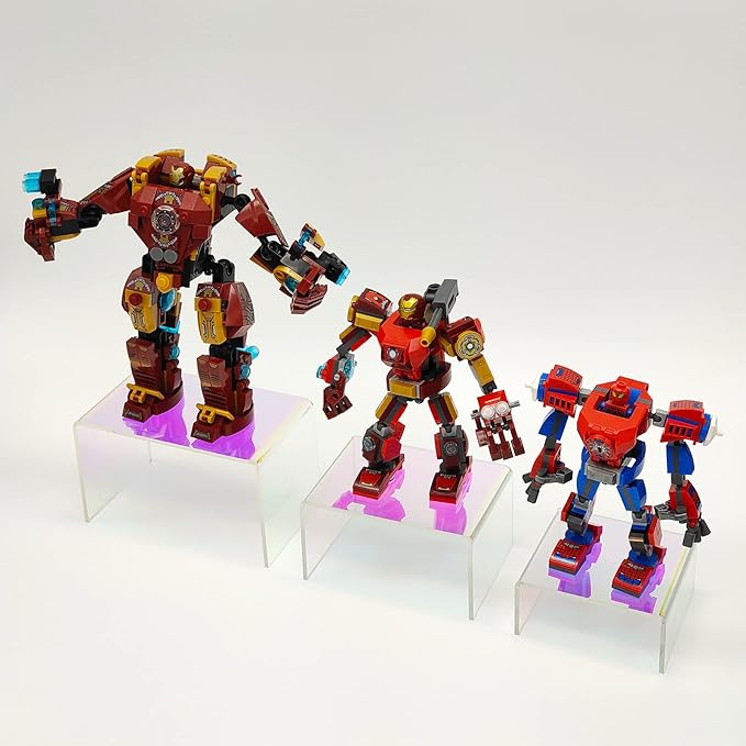 2 Sets Acrylic Display Risers Colorful Product Stand,Cupcakes Holder Dessert Display Transparent Showcase Stands, Candy Bar Risers, Acrylic Lifts Display for Figures
