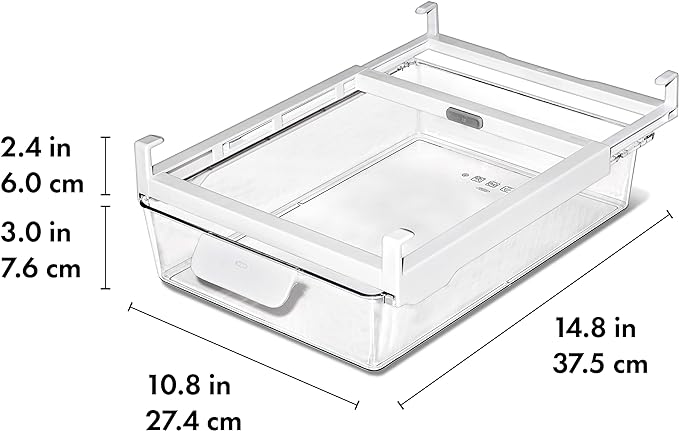 OXO Good Grips Fridge Undershelf Drawer 14 in - for Deli Meat, Cheese, Produce and More (Pack of 4)