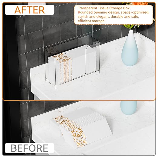 Cq acrylic Multifold Paper Towel Dispenser & Box for Bathroom,Home,Counter Top or Wall Mount, Clear Commercial Paper Towel Holder forZ Fold,C Fold,Trifold,Folded,Hand Paper and Guest Napkin Holder