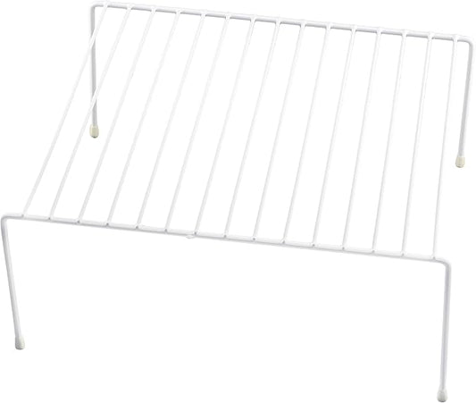 YBM HOME White Wire Cabinet Helper Shelf Organizer and Storage Rack Helper for Kitchen, Expandable Kitchen Counter and Cabinet Shelf (1, 12" L x 10" W x 5" H)