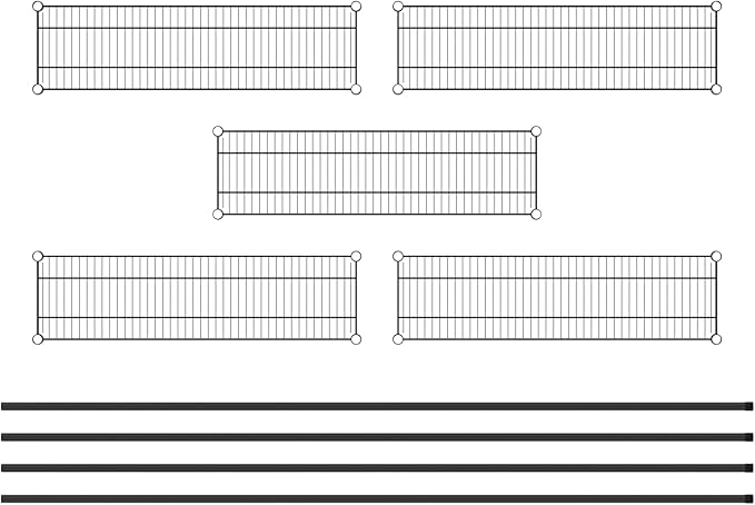 Commercial NSF Listed Black Epoxy Stationary Wire Shelving Kit 12" x 42" x 96", with 5 Shelves Perfect for Warehouse, Walk-in Refrigerator, Freezer, Grocery Store, Restaurant, Dishroom