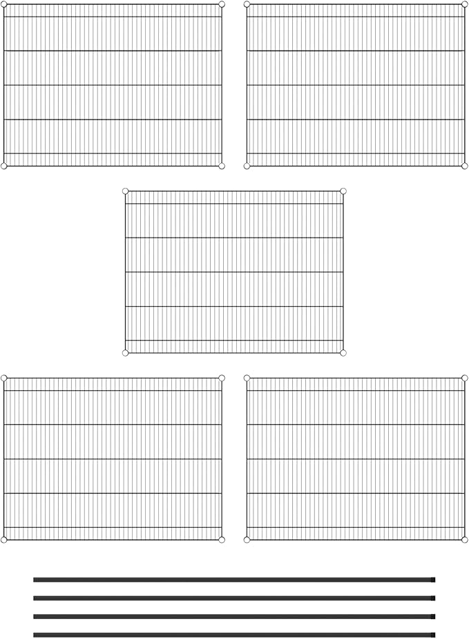 Commercial NSF Listed Black Epoxy Stationary Wire Shelving Kit 36" x 48" x 86", with 5 Shelves Perfect for Warehouse, Walk-in Refrigerator, Freezer, Grocery Store, Restaurant, Dishroom
