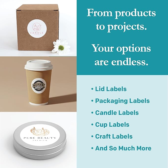 Premium Label Supply White Sticker Round Labels – 2" Circle – Laser/Inkjet Compatible – (20 per Sheet), 100 Sheets – 2,000 Total Adhesive Labels