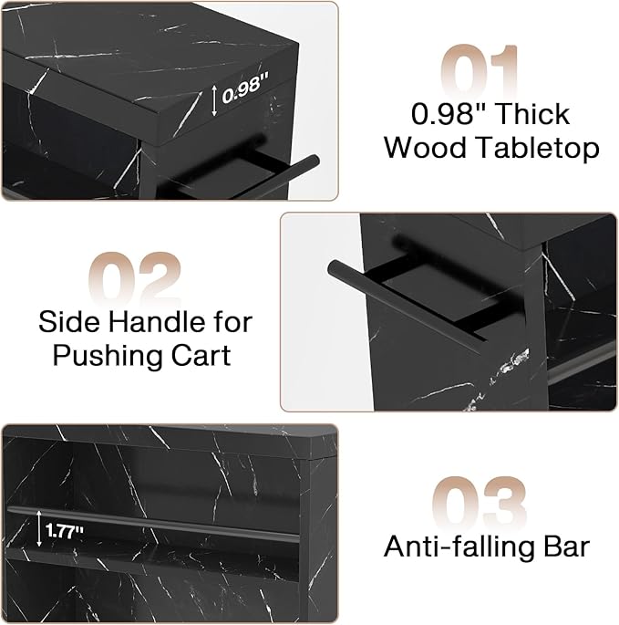 Tribesigns Slim Storage Cart, Rolling Narrow Kitchen Cart on Wheels for Small Place, 4-Tier Slide Out Slim Utility Cart Skinny Laundry Cart with Handle for Kitchen, Bathroom, Laundry (Contemporary)