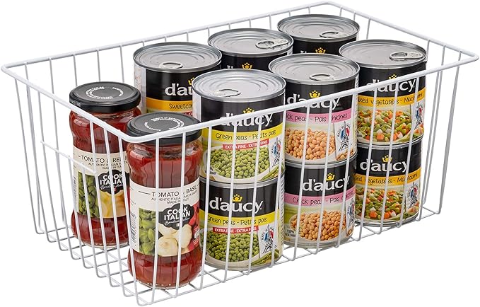 16inch Upright Freezer Organizer Baskets for 13-14,16-21 cu.ft Standup Freezer, Settle freezer chaos and reduce food waste effectively, Durable, Fully Use Space, Improve Air Circulate, White, 3pcs