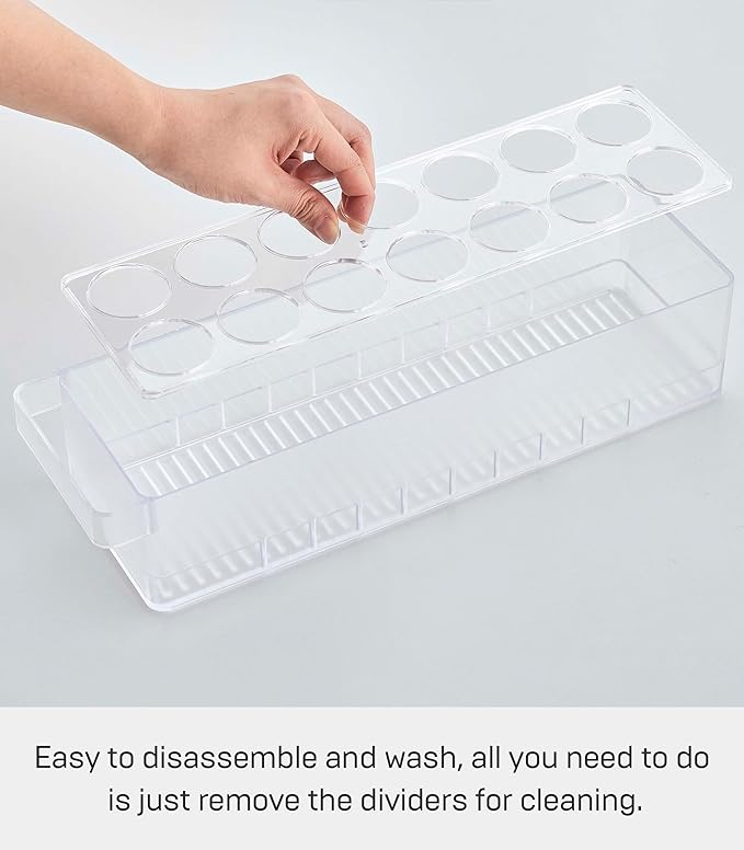 Yamazaki Home Tower Egg Holder Organizer for Refrigerator Or Counter - Kitchen Food Storage, Stackable Fridge Drawer - Eggs - Abs Plastic -