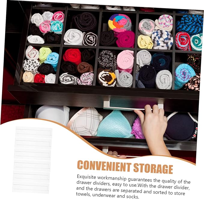 4pcs Dividers for Household Organization Diy Plastic Storage Separators for Kitchen Bedroom Office Sturdy Transparent Drawer Partition System