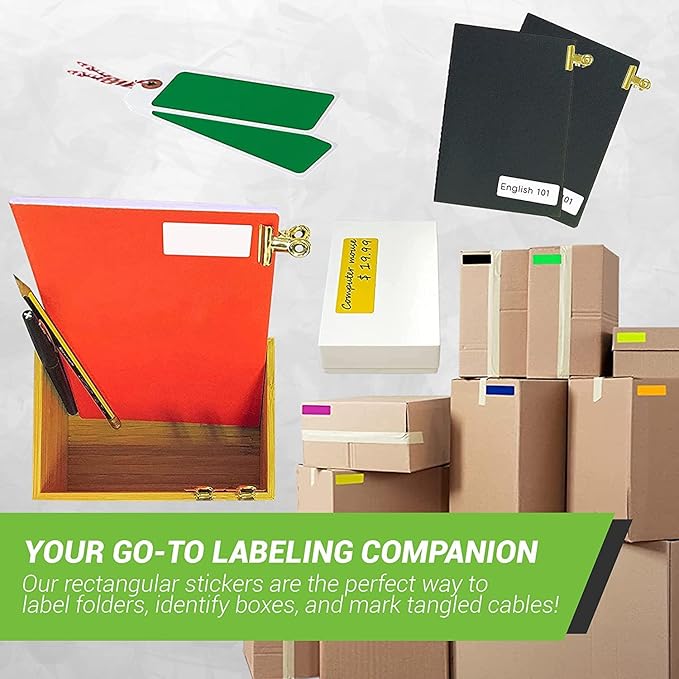 Royal Green Rectangular Color-Coding Labels 3x1 (75mm x 25mm) Pastel Yellow Sticker Rolls - 250 Pack